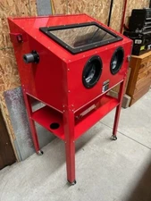 Sand Blast Abrasive Cabinet with Gun, Hose, Gloves, Nozzles, Sandblaster, Media