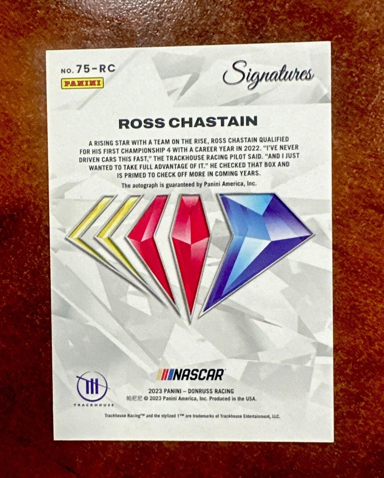 Ross Chastain 2023 Panini National Treasures Auto NASCAR 75th Anniversary - Image 2 of 2