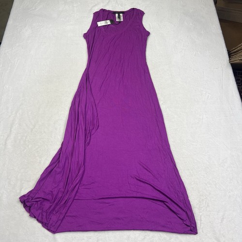 Neu mit Etikett BCBGMaxAzria Annika Kleid magenta lila ärmellos gerippt Strick roher Saum Gr. M