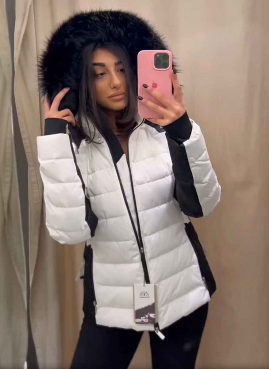 ZARA ウォーター＆ウィンドプルーフ SKI COLLECTION  白　S ZARA NEW WOMAN WINDPROOF AND WATERPROOF JUMPSUIT SKI