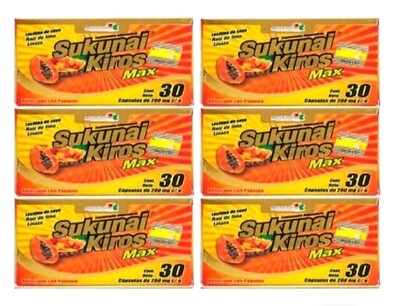 6 Pak C 30 Sukunai Kiros MAX  Original 30 Capsules Fast Buerner Exp 2026.Mexico