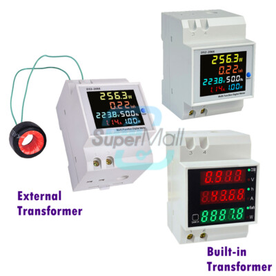 Single-phase Digitial Volage Current Power Frequency Meter D52-2066 DIN-Rail