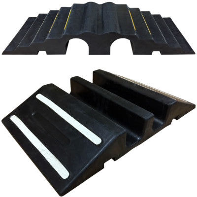 Extreme Rubber Dual Channel Pipe & Hose Ramp Bridges - 4 Size Options 