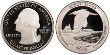 2018 S SILVER PROOF Block Island National Lakeshore PARK QUARTER (MI)