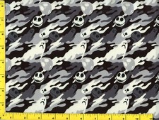 Black Gray White Spooky Ghosts Halloween Quilting Sewing Fabric by Yard 666