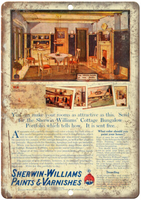 Sherwin Williams Paint & Varnishes Ad 12'' x 9'' Reproduction Metal Sign Z111