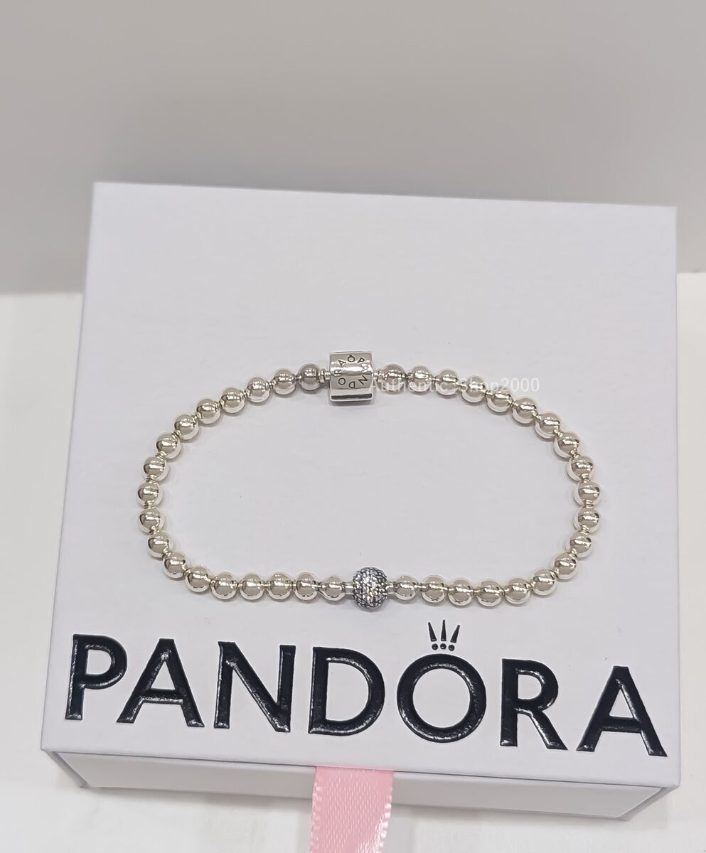 NEW 100% Authentic PANDORA 925 Silver Beads & Pave Ball NEW 100% Authentic PANDORA 925 Silver Beads & Pave Ball