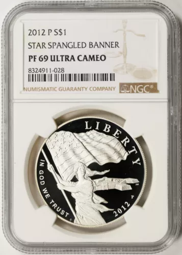 2012-P Star Spangled Banner Silver Dollar $1 NGC PF69 Ultra Cameo