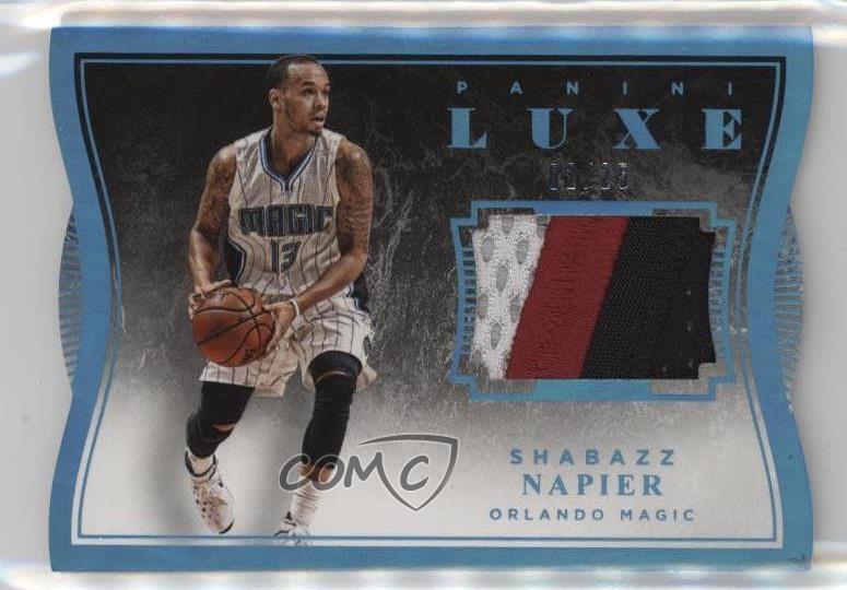 2015-16 Panini Luxe Memorabilia Die-Cuts Blue 2/25 Shabazz Napier #60 Patch