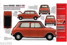 Austin MINI MK.1/7 SPEC SHEET / Brochure / Catalog: 1959,1960,1961,1962