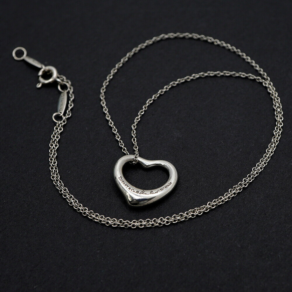 [Japan Used Necklace] Used Tiffany Accessories Open Heart Necklace Sv925 Silver