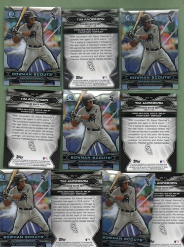 Tim Anderson ( White Sox) 20/2015 Bowman Chrome Fantasy Impact #BSI-TA inserts - Picture 2 of 2