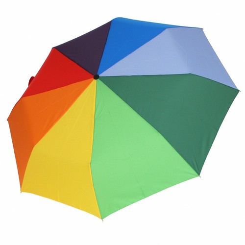 Taschenschirm Automatik Mini mehrfarbig Regenbogen Auf-Zu-Automatik - Bild 2 von 5