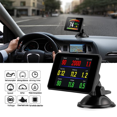 Car OBD2 HUD Head Up Display Speedometer Alarm Oil Water Temp Gauge Monitor -AU - Picture 24 of 24
