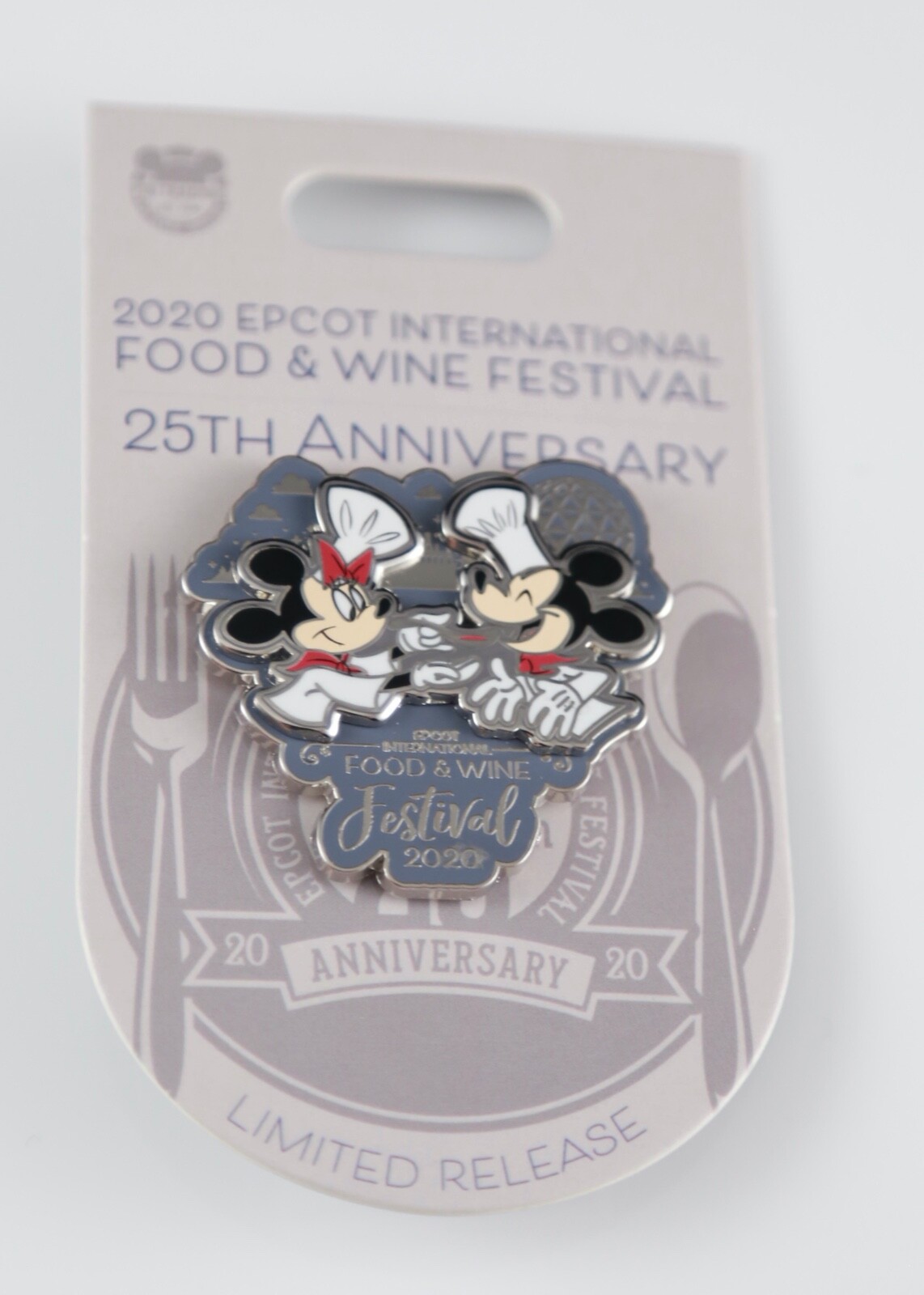 New Disney 2020 25th Anniversary Food & Wine Festival Mickey & Minnie Pin LR