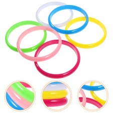 12PCS Fashion Plastic Bangle Bracelets Stylish Candy Colored Wristband for Girls