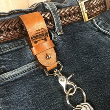 CUSTOM LEATHER KEY CHAIN GMC TRUCK THEME MADE IN USA