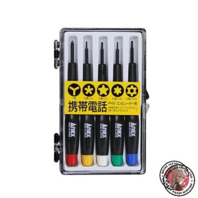 NEW ANEX precision screwdriver special set of 5 with case No.3475