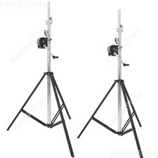 2 x EUROLITE STT-400 4M PALO con ARGANO ELEVATORE stativo treppiedi verricello