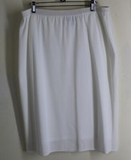Ming Wang Sz L Creamy White Lined Pencil Straight Skirt Lovely Acrylic Knit