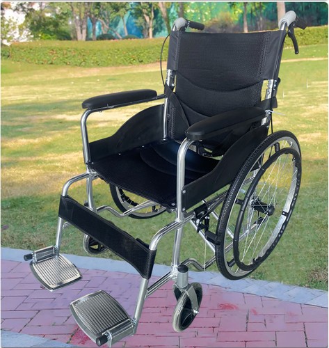 Portable Folding Manual Wheelchair Self Propelled Aluminum Alloy 24" Wheel Chair - Picture 13 of 15