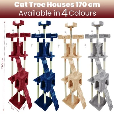 ABASEEN Cat Scratching Posts 170cm Cat Tree Tower Kitten Condo Activity Centre Climbing