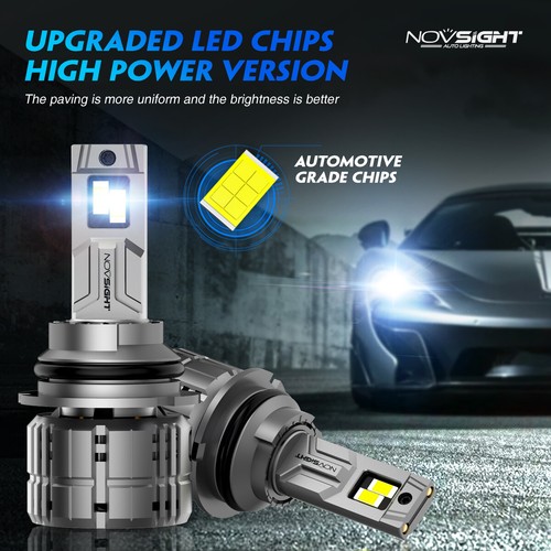 NOVSIGHT 9005 9006 LED Headlight Bulbs Kit High Low Beam 6500K Super Bright Lamp - Picture 4 of 11