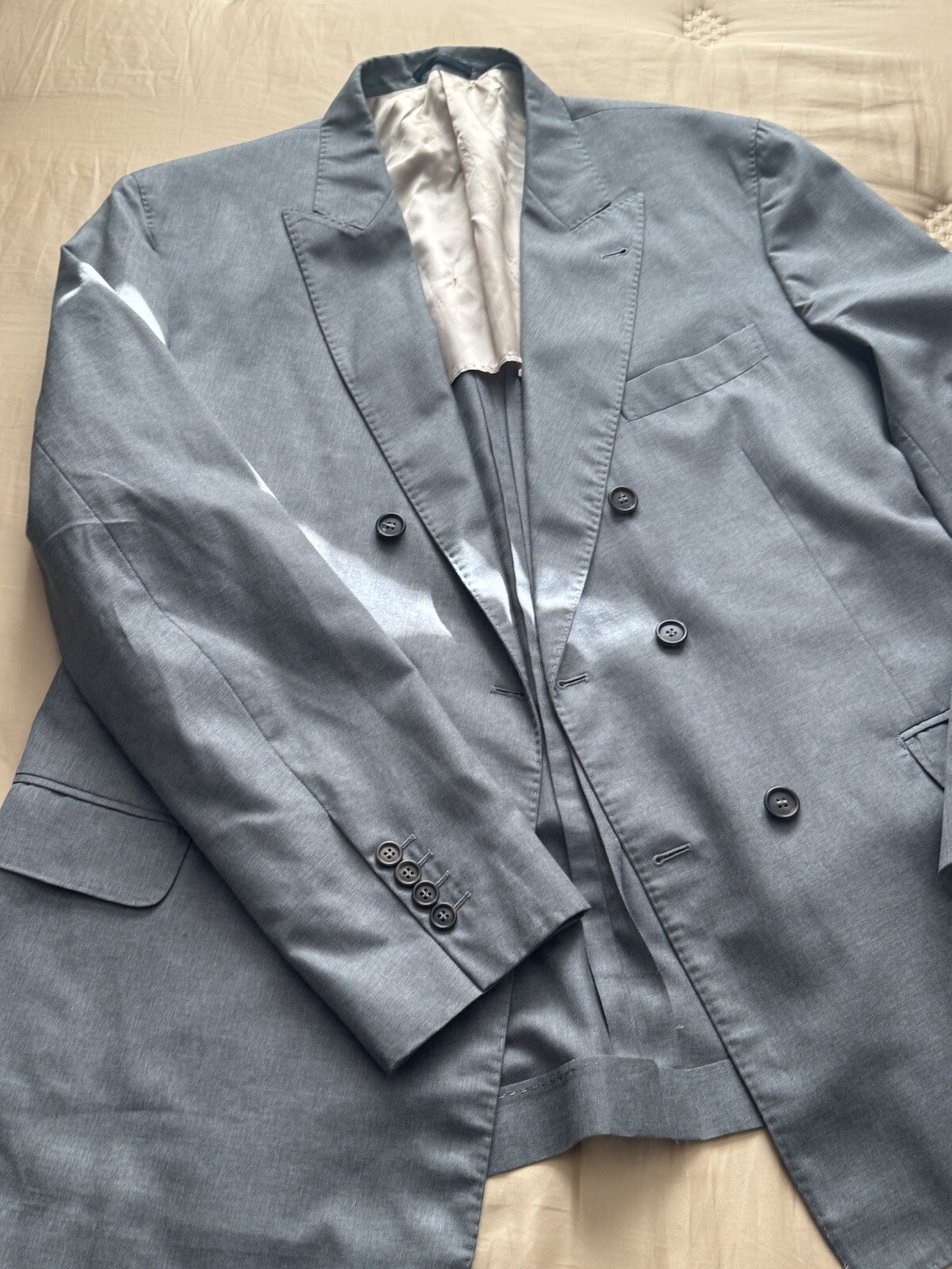 Brunello Cucinelli Solid Woven Light Gray Peak La… - image 8