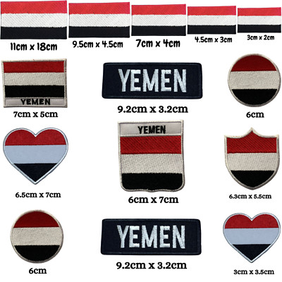 Jemen Nationalland verschiedene Größen Flagge Bügelbild Patch gesticktes Abzeichen