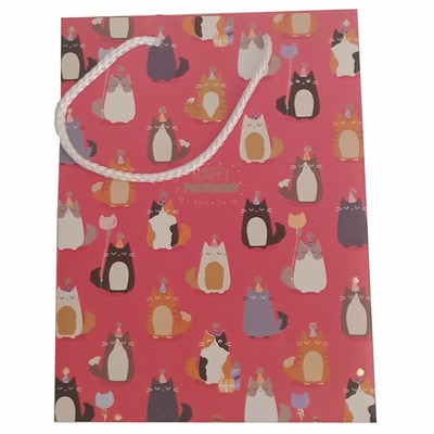 Happy Purrthday Feline Fine Cat Gift Bag Medium Birthday ...