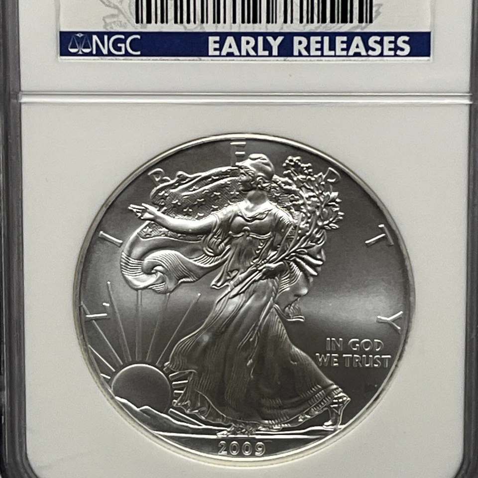 2009 AMERICAN SILVER EAGLE $1 MS69 EARLY RELEASE MS69 -419 NGC - Image 3 of 4