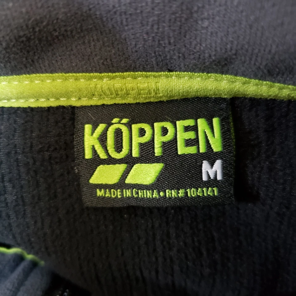 Camisa Koppen 1/4 Cremallera Para Hombre Mediana L/S Rendimiento Térmico Pullover Bolsillos Negros Foto 2 de 4