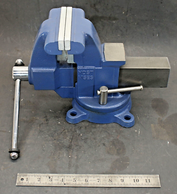 Yost Schraubstock 5 Zoll – Kombiniert Rohr- Und Tisch-Schraubstock, 360° Drehbar, Blau