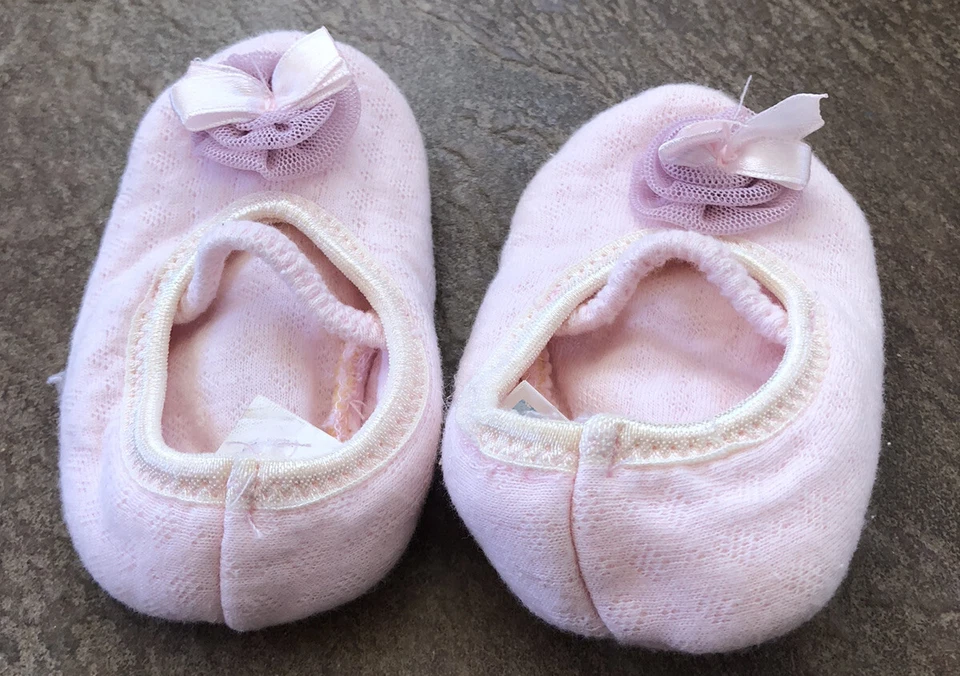 ✨ BEBÉ/INFANTIL NIÑA TALLA 9 meses rosa bailarina zapatillas zapatos/correa suaves planos Foto 4 de 4