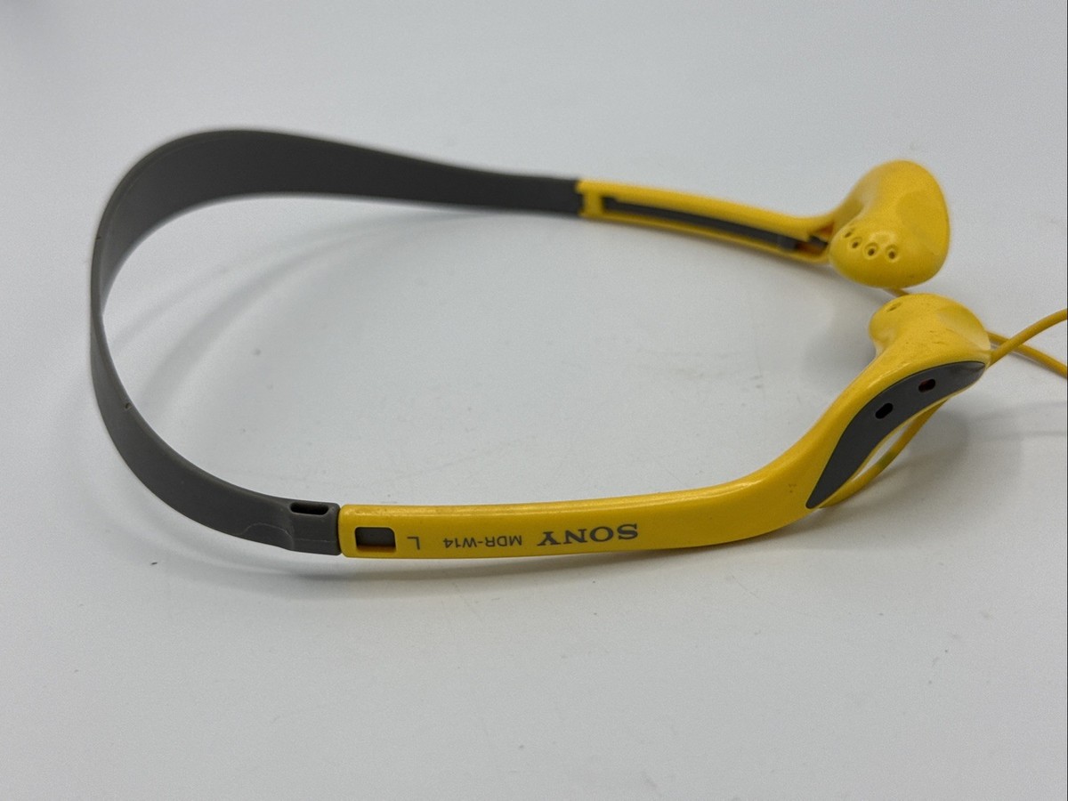 Sony MDR-W14 Headphones Lightweight Headband Yellow - Tested