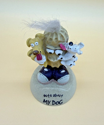Bobble Head Buyer Nuts About My Dog Figurine 2.5  Tall READ