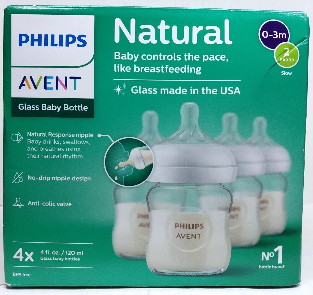 Philips Avent Natural Glass Baby Bottle Response Newborn 0-3 Months 4 oz 4 Pack
Opens in a new windo