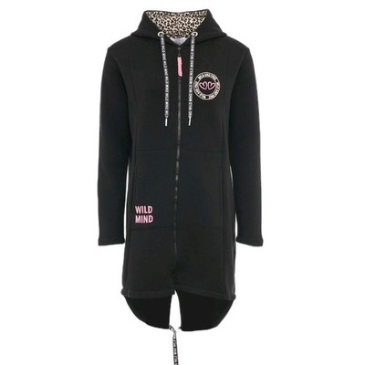 Zwillingsherz Hoodiemantel Mantel Sweatjacke Schwarz Wild S bis XXL (1369)