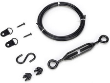 Anti Sag Gate Kit for Wooden Fence, Black Anti-Sagging Gate Support Cable Kit Ha