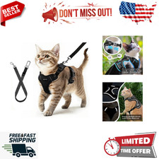 Cat Harness and Leash for Walking - Cat Car Harness - Escape Proof Soft ...