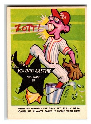 Sid Sack 1966 Baseball Weird-Ohs Kookie All Stars Fleer Cartoon Vintage #25