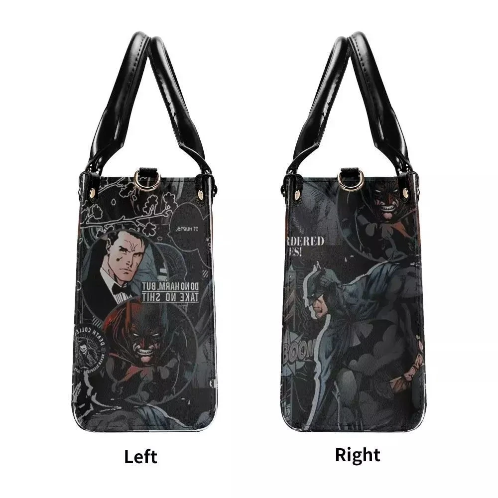 Personalized Batman Superhero Leather Handbag, Batman Lovers Shoulder Bag Gift
