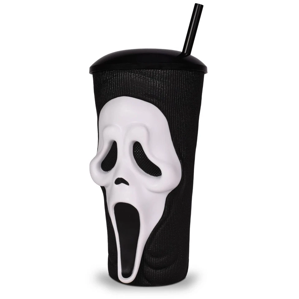 2026 Scream 7 Ghost Face Tumbler Grippr Cup con paja Cinemark Theater - Imagen 1 de 4