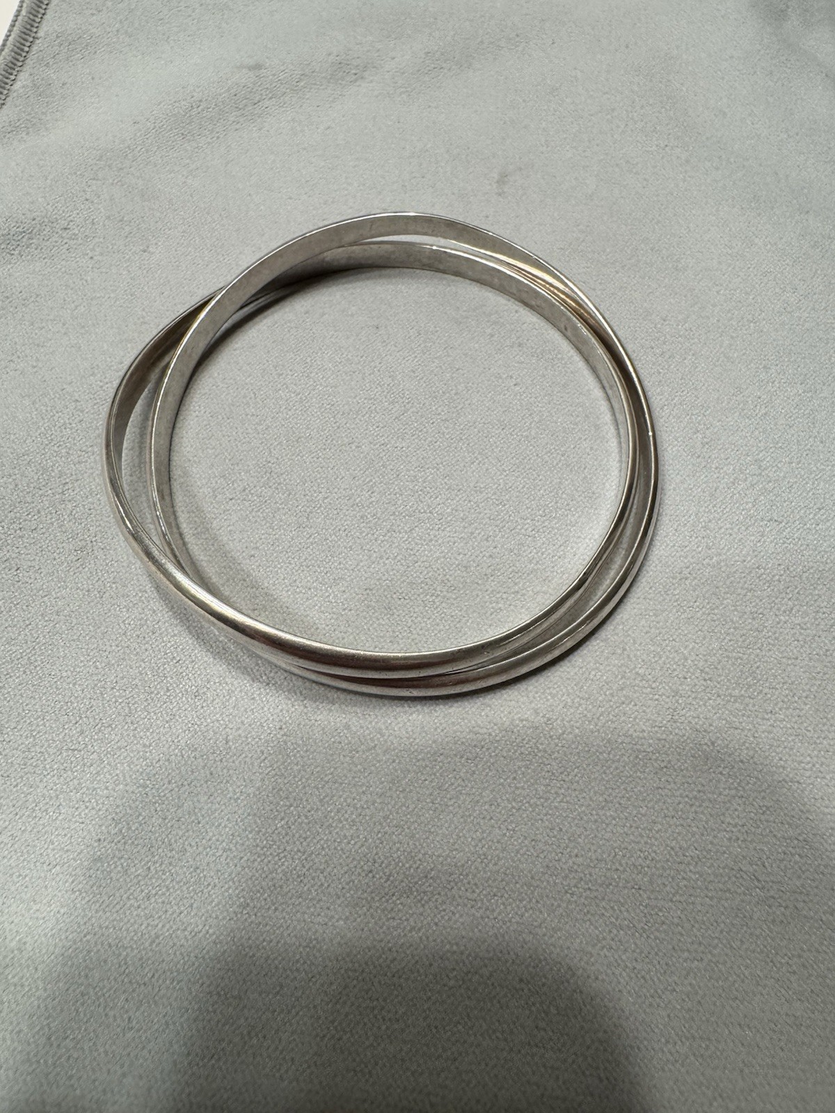 Beautiful Solid Sterling Silver Twist Bangle Brac… - image 1