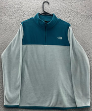 The North Face Women s XL Teal Gray Glacier Fleece 1/4 Zip Pullover Jacket