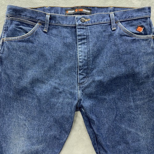 Wrangler FR Jeans Men 40x30 Blue Flame Fire Resistant Denim Workwear Cat 2 - Picture 3 of 19