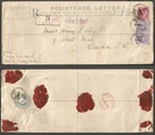 INDIA 1906 Uprated Registered Letter Dhubri to London (receiver) Wax Seals