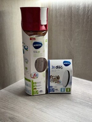 BRITA Fill & Go Wasserfilter Flasche pink + 3x MicroDisc Filter versiegelt