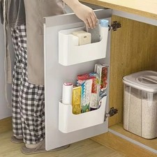 2X Kitchen Storage Box Self-Adhesive Wall Mounted Storage Box Bathroom Organizer