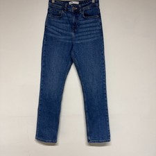 Zara Denim Jeans Size 2 Straight Leg Ankle High Rise Cotton Medium Wash Blue